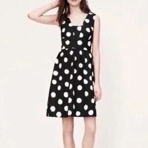 LOFT Women’s Black & Beige Polka Dot Sleeveless Mini Dress Size 10